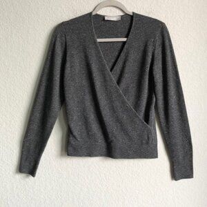 Everlane The Cashmere Wrap Sweater Grey Marl Texture Small Ballet